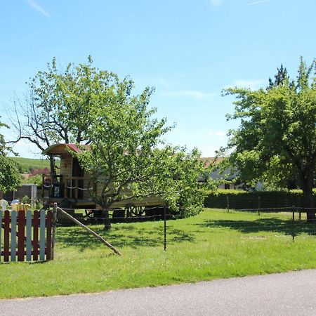 La Roulotte Des Amish & Bain Nordique A Remous Jacuzzi Guest House Mattexey Exterior photo